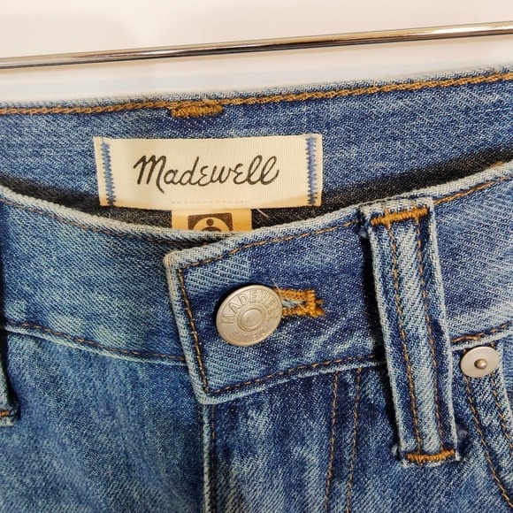 Euc Madwell Rigid Denim A-Line Mini Skirt in Lakeline Wash: Eco Edition Size 26 - Picture 5 of 11